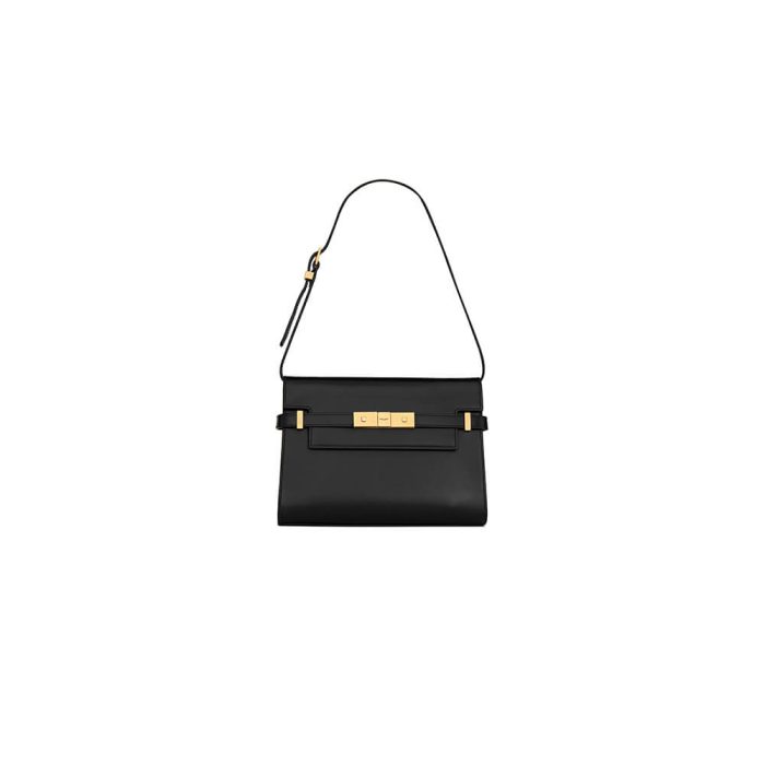 MANHATTAN SMALL SHOULDER BAG IN BOX SAINT LAURENT LEATHER - Image 1
