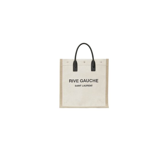 RIVE GAUCHE N/S SHOPPING BAG IN LINEN AND COTTON - Image 1