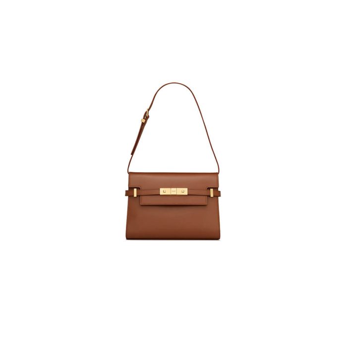 MANHATTAN SMALL SHOULDER BAG IN BOX SAINT LAURENT LEATHER - Image 1