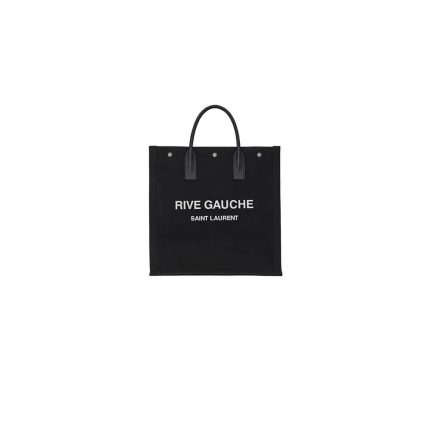 RIVE GAUCHE NORTH/SOUTH TOTE BAG IN PRINTED CANVAS AND LEATHER