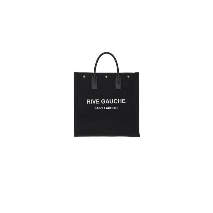 RIVE GAUCHE NORTH/SOUTH TOTE BAG IN PRINTED CANVAS AND LEATHER - Image 1