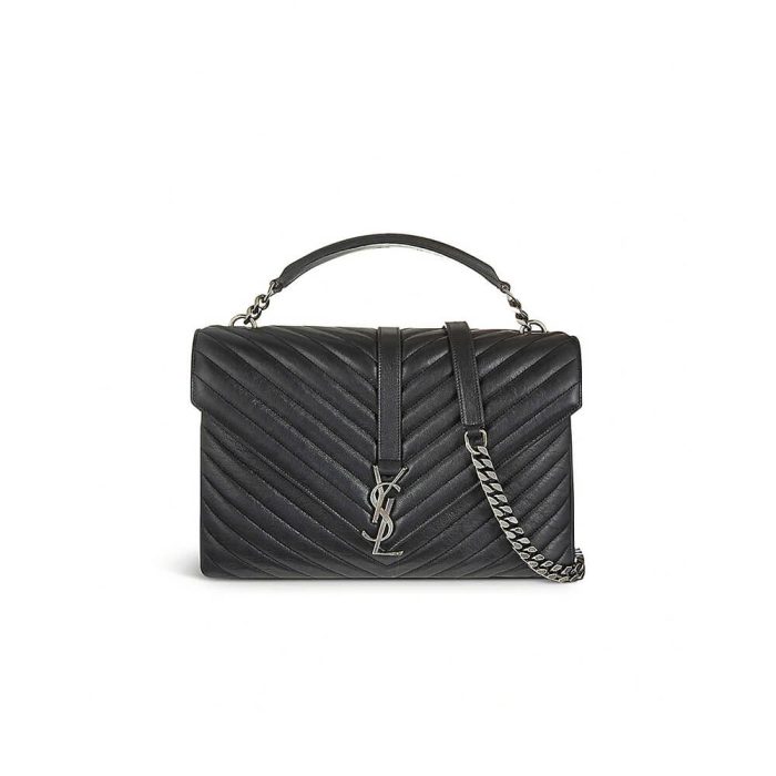 Saint Laurent College quilted-leather satchel bag - Image 1