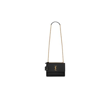 SUNSET MEDIUM CHAIN BAG IN SMOOTH LEATHER