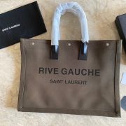 RIVE GAUCHE LARGE TOTE BAG IN PRINTED CANVAS AND LEATHER - Image 2