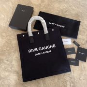 RIVE GAUCHE NORTH/SOUTH TOTE BAG IN PRINTED CANVAS AND LEATHER - Image 2