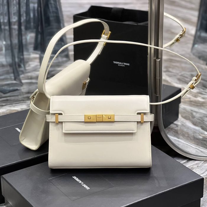 MANHATTAN SMALL SHOULDER BAG IN BOX SAINT LAURENT LEATHER - Image 2