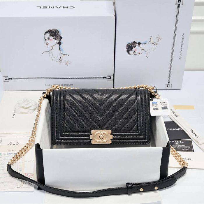 Chevron Caviar Boy Chanel Handbag - Image 2