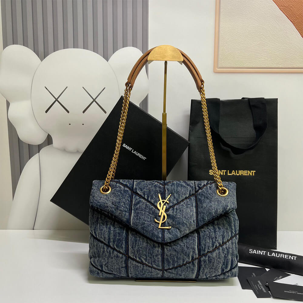 2-80-6.jpg YSL PUFFER SMALL IN SUEDE AND DENIM - Image 2