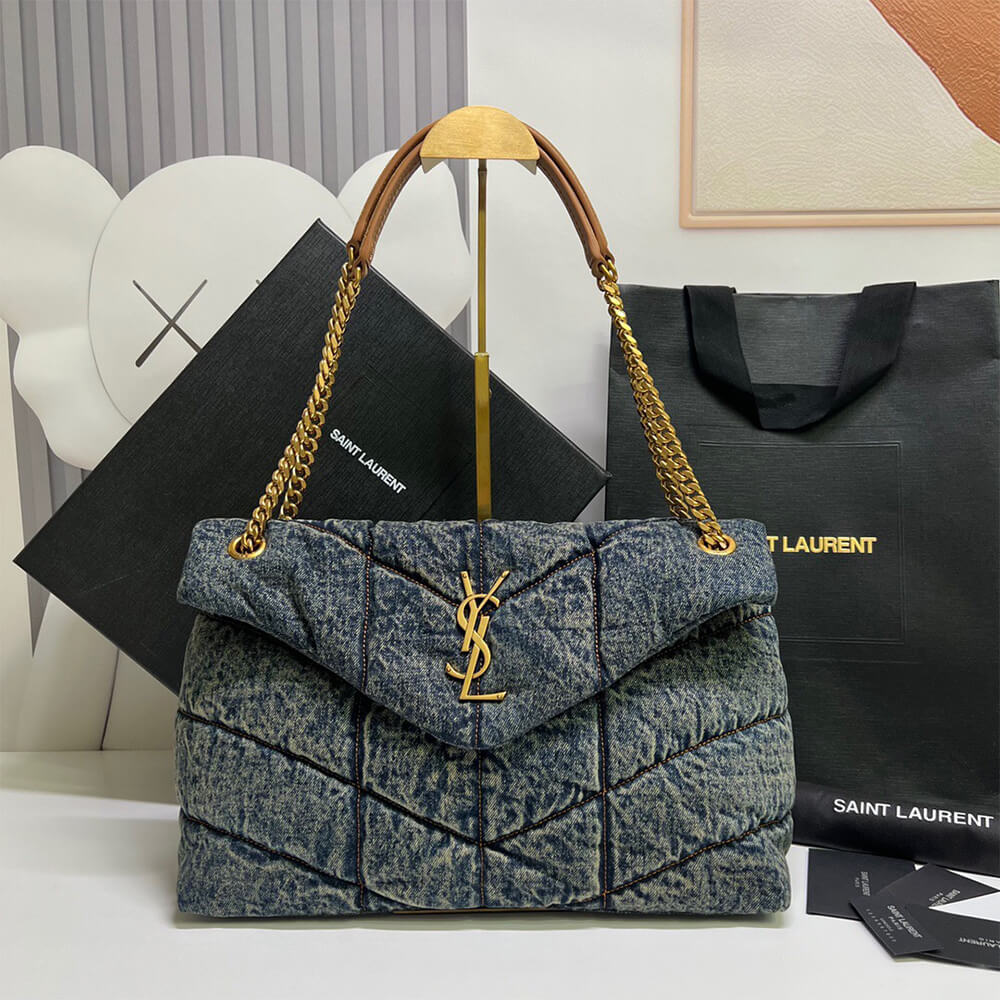 2-81-6.jpg YSL PUFFER MEDIUM IN SUEDE AND DENIM - Image 2