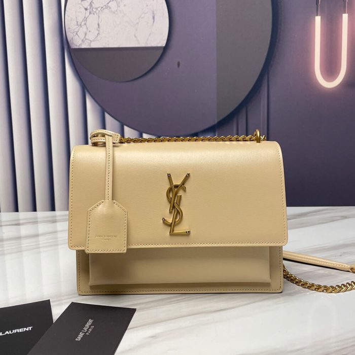 SUNSET MEDIUM CHAIN BAG IN SMOOTH LEATHER - Image 2