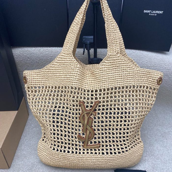YSL ICARE SHOPPING BAG IN RAFFIA(HIGH-END GRADE) - Image 2