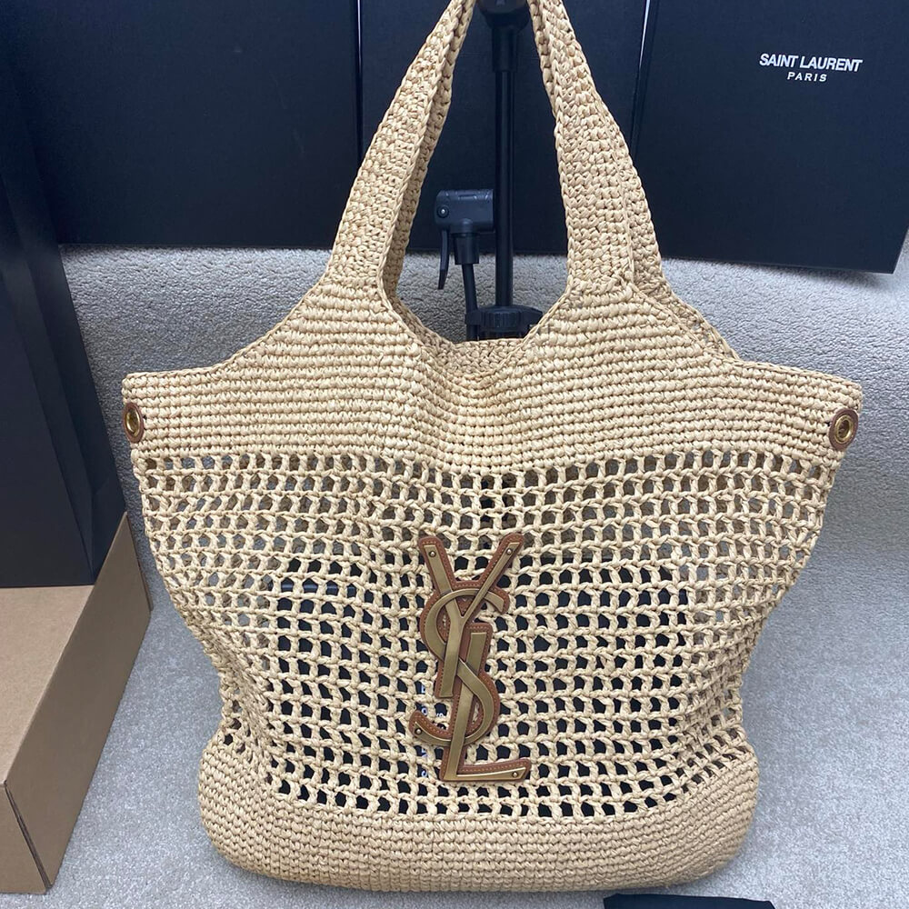 2-91-3.jpg YSL ICARE SHOPPING BAG IN RAFFIA(HIGH-END GRADE) - Image 2