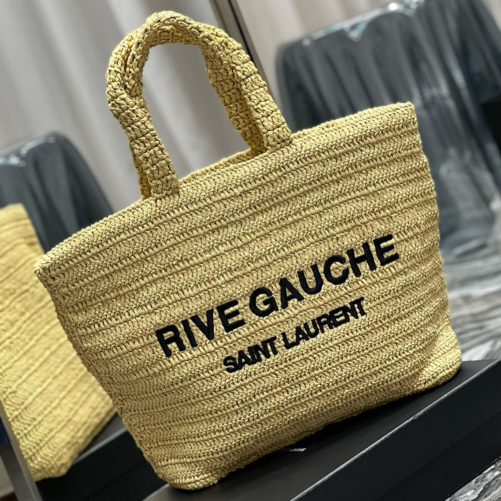 3-113-4.jpg YSL RIVE GAUCHE TOTE IN RAFFIA(HIGH-END GRADE) - Image 3
