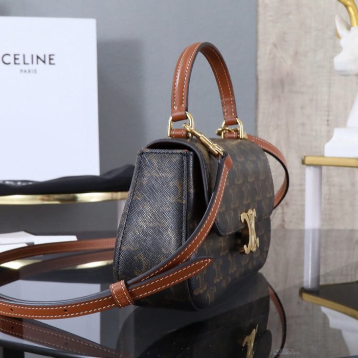 TEEN CELINE LOLA in Triomphe Canvas and Calfskin(HIGH-END GRADE) - Image 3