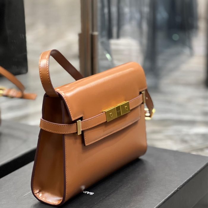 MANHATTAN SMALL SHOULDER BAG IN BOX SAINT LAURENT LEATHER - Image 3