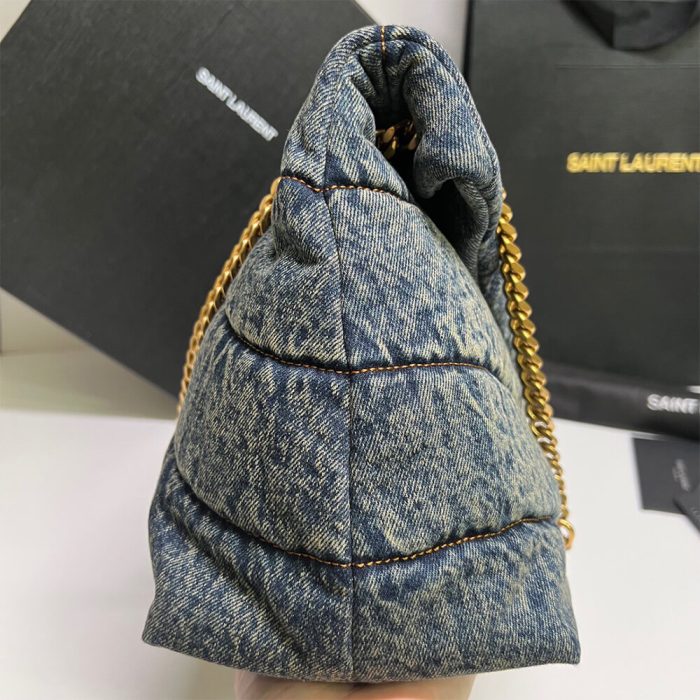 YSL PUFFER MEDIUM IN SUEDE AND DENIM - Image 3