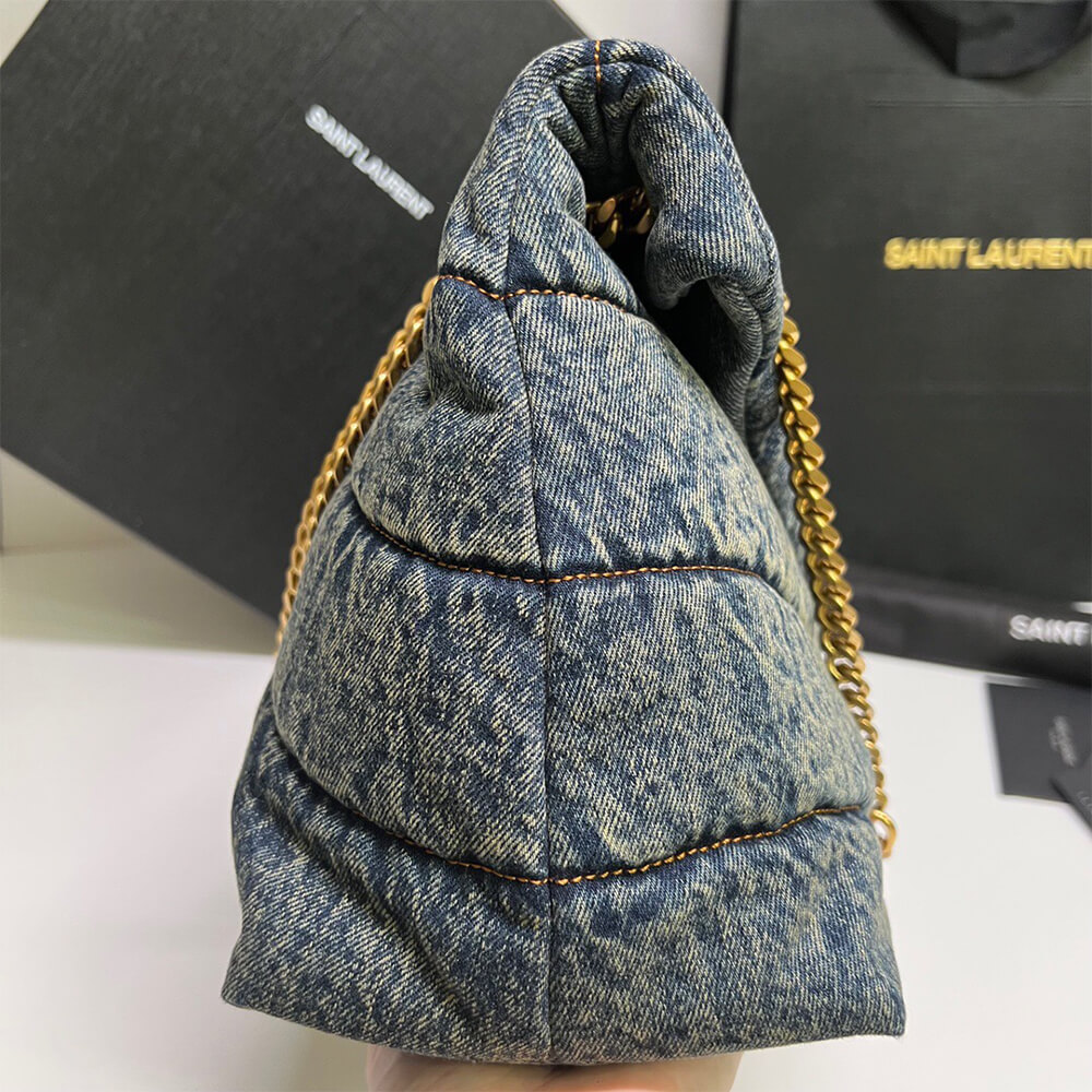 3-82-6.jpg YSL PUFFER MEDIUM IN SUEDE AND DENIM - Image 3