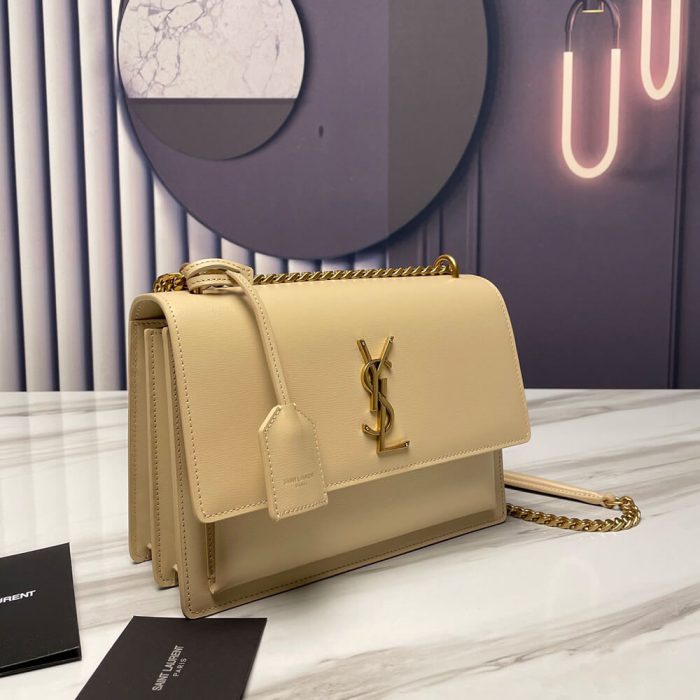 SUNSET MEDIUM CHAIN BAG IN SMOOTH LEATHER - Image 3