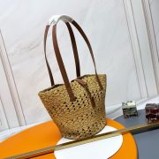 YSL Small Panier Raffia Bag In Brown - Image 3