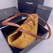 YSL Medium Panier Raffia Bag In Brown - Image 3
