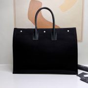 RIVE GAUCHE TOTE BAG IN LINEN AND LEATHER - Image 4