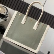 RIVE GAUCHE SMALL TOTE BAG IN LINEN AND LEATHER - Image 4