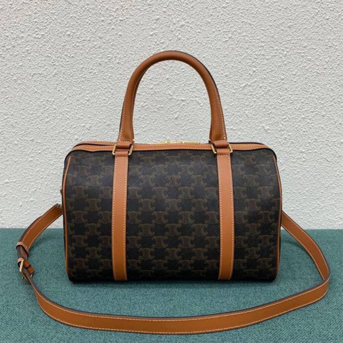 CELINE Large Boston IN Triomphe Canvas and calfskin - Image 4