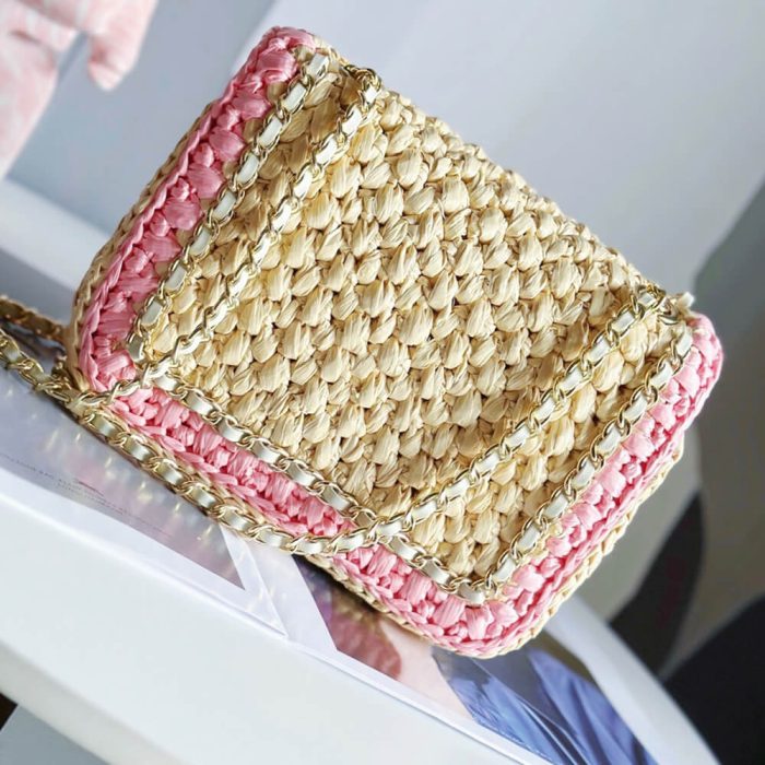 Chanel Beige Raffia Chain Handbag(HIGH-END GRADE) - Image 4