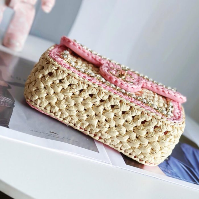 Chanel Beige Raffia Chain Handbag(HIGH-END GRADE) - Image 5