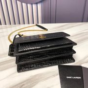 SUNSET MEDIUM CHAIN BAG IN CROCODILE-EMBOSSED SHINY LEATHER - Image 5