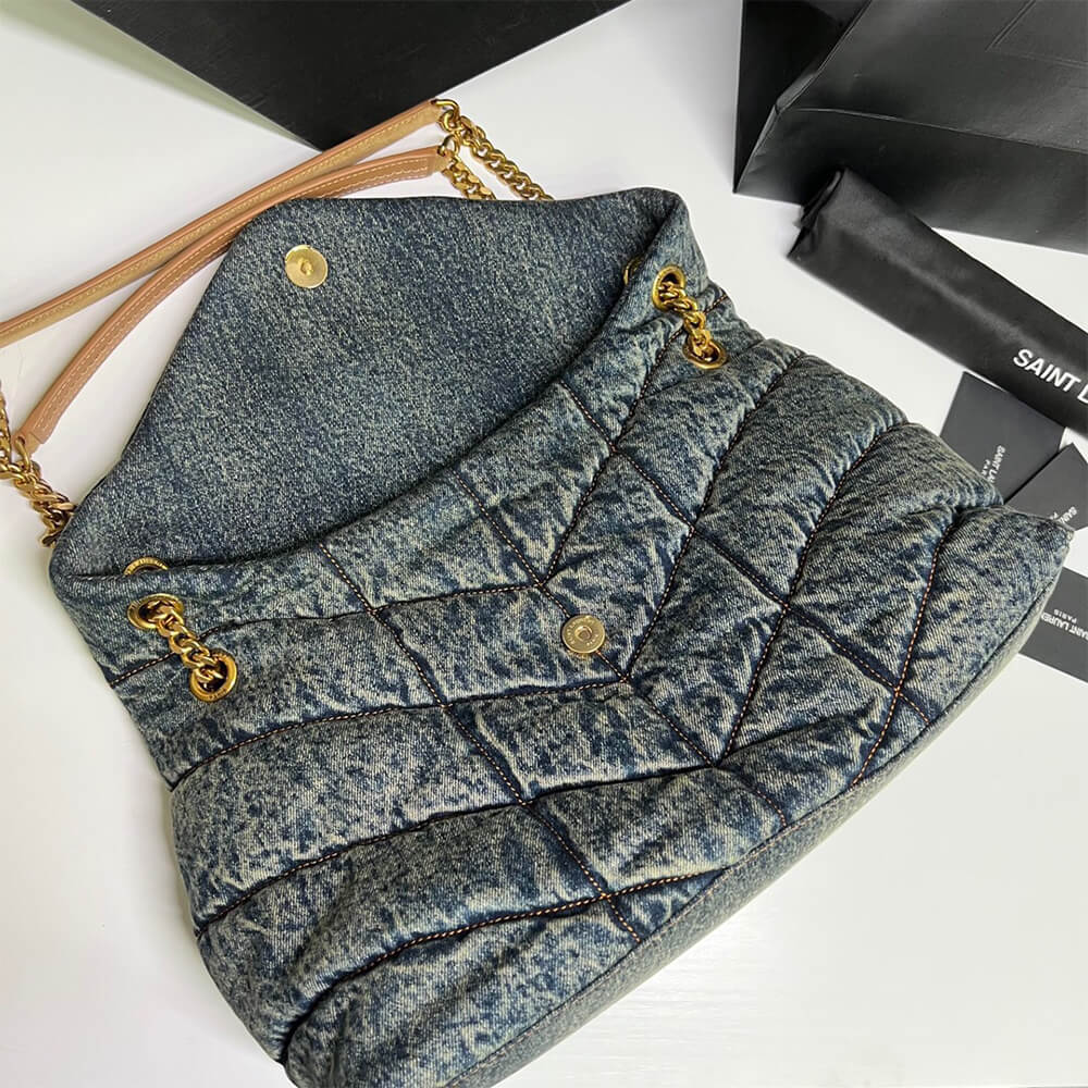 5-82-6.jpg YSL PUFFER MEDIUM IN SUEDE AND DENIM - Image 5