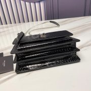 SUNSET MEDIUM CHAIN BAG IN CROCODILE-EMBOSSED SHINY LEATHER - Image 5