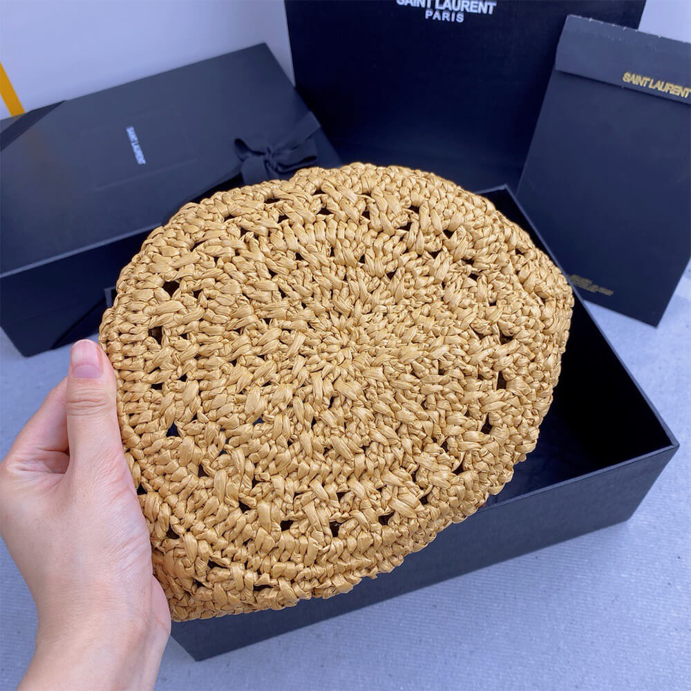5-85-5.jpg YSL Medium Panier Raffia Bag In Brown - Image 5