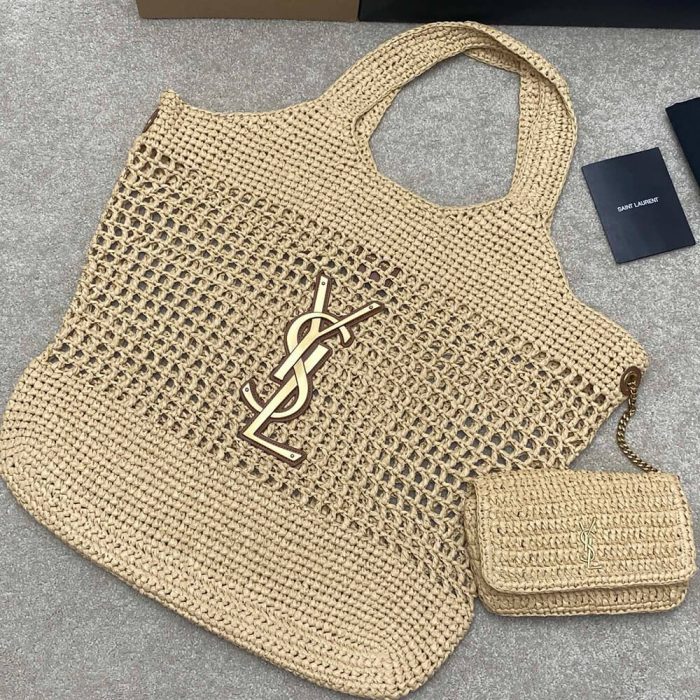 YSL ICARE SHOPPING BAG IN RAFFIA(HIGH-END GRADE) - Image 5