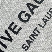RIVE GAUCHE LARGE TOTE BAG IN PRINTED CANVAS AND LEATHER - Image 6