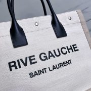 RIVE GAUCHE SMALL TOTE BAG IN LINEN AND LEATHER - Image 6