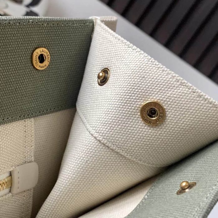 RIVE GAUCHE SMALL TOTE BAG IN LINEN AND LEATHER - Image 6