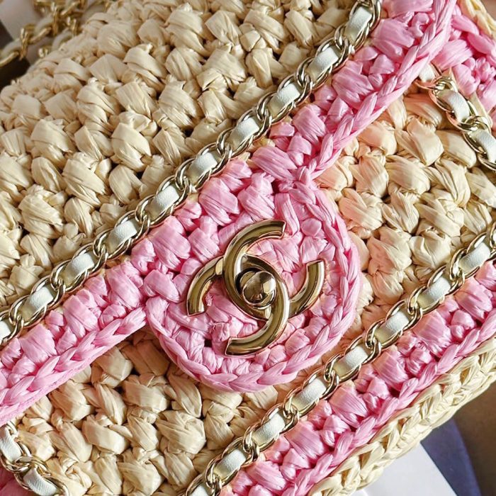 Chanel Beige Raffia Chain Handbag(HIGH-END GRADE) - Image 6