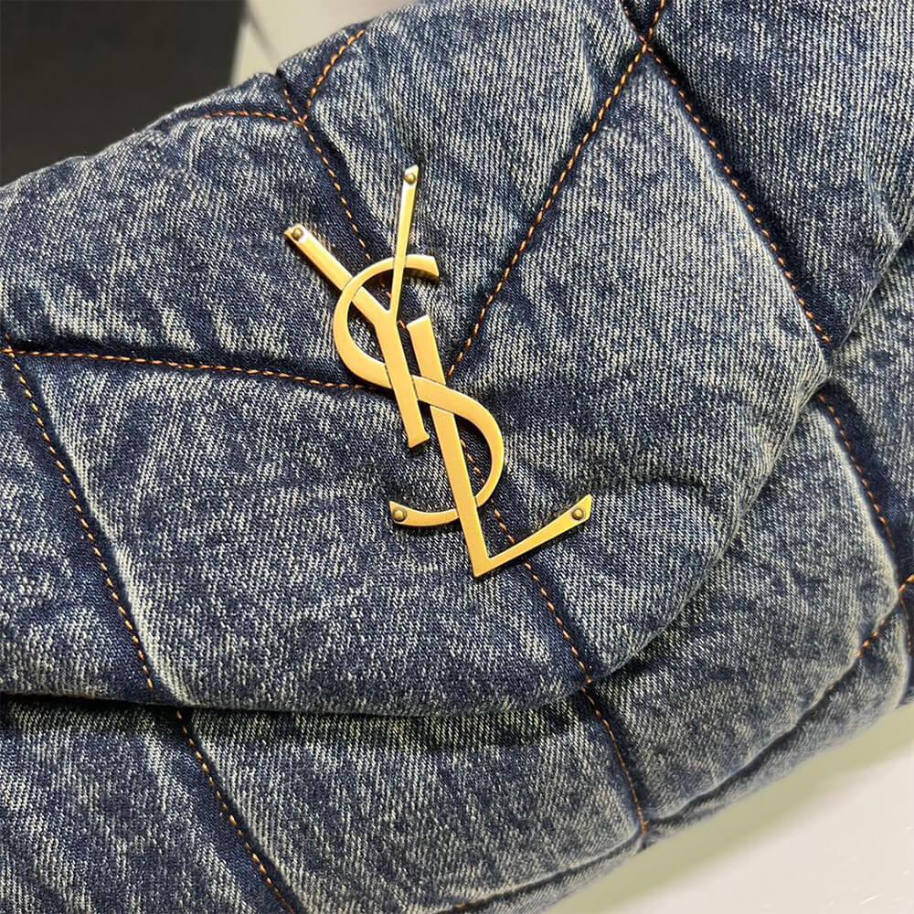 6-81-6.jpg YSL PUFFER SMALL IN SUEDE AND DENIM - Image 6