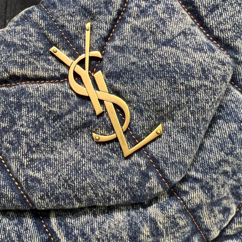 6-82-6.jpg YSL PUFFER MEDIUM IN SUEDE AND DENIM - Image 6