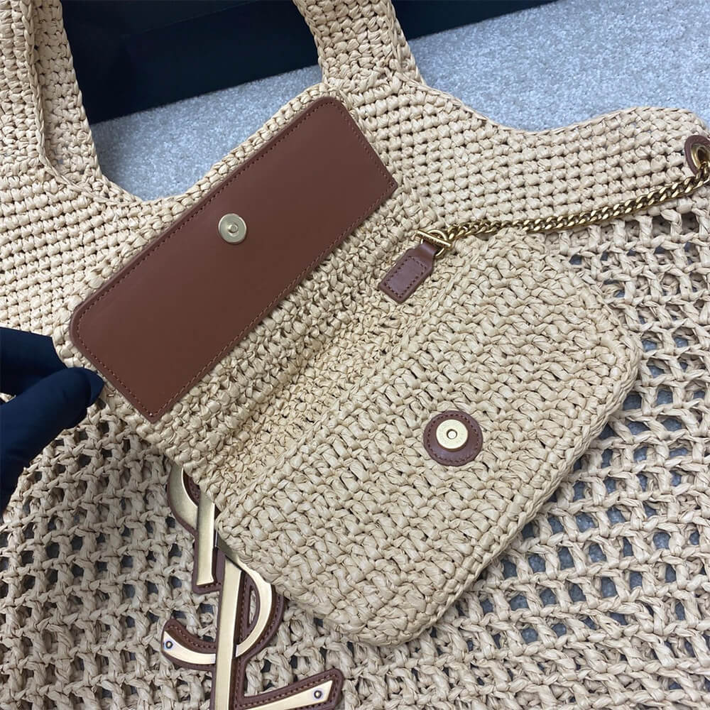 6-92-3.jpg YSL ICARE SHOPPING BAG IN RAFFIA(HIGH-END GRADE) - Image 6