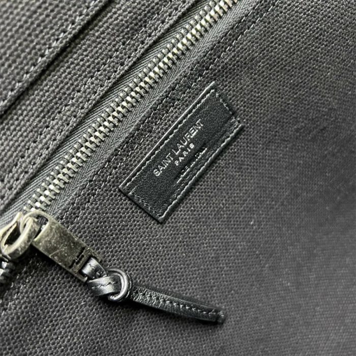 RIVE GAUCHE TOTE BAG IN LINEN AND LEATHER - Image 7