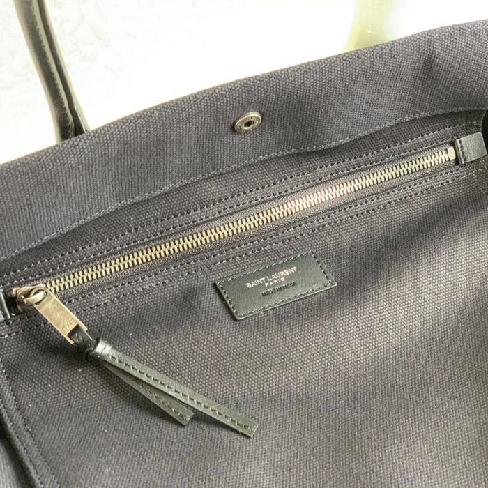 RIVE GAUCHE LARGE TOTE BAG IN EMBROIDERED RAFFIA AND LEATHER - Image 7