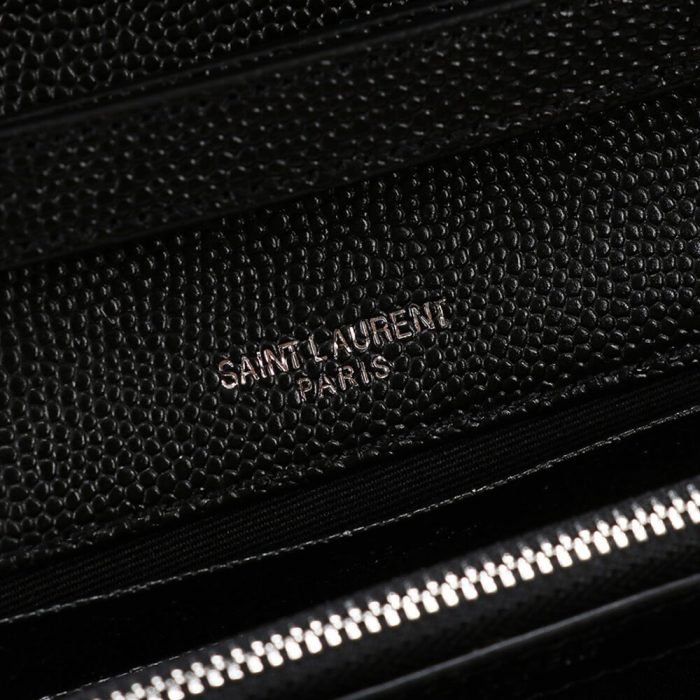 Saint Laurent Chain-strap YSL-plaque grained-leather wallet - Image 7