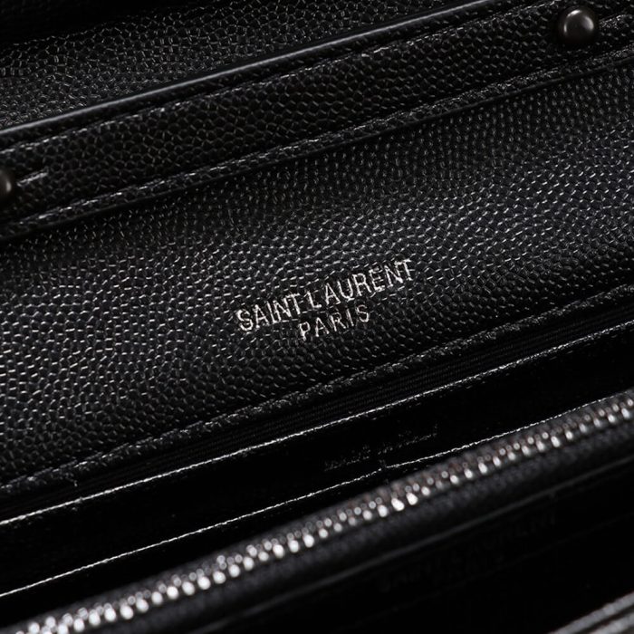 Saint Laurent Chain-strap YSL-plaque grained-leather wallet - Image 7