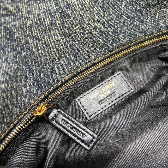 YSL PUFFER MEDIUM IN SUEDE AND DENIM - Image 7