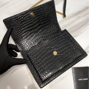 SUNSET MEDIUM CHAIN BAG IN CROCODILE-EMBOSSED SHINY LEATHER - Image 7