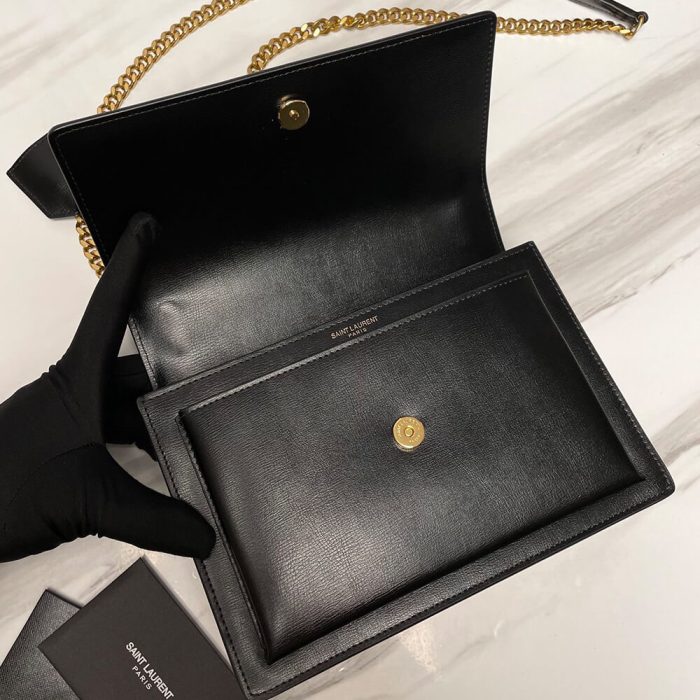 SUNSET MEDIUM CHAIN BAG IN SMOOTH LEATHER - Image 7