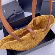 YSL Medium Panier Raffia Bag In Brown - Image 7