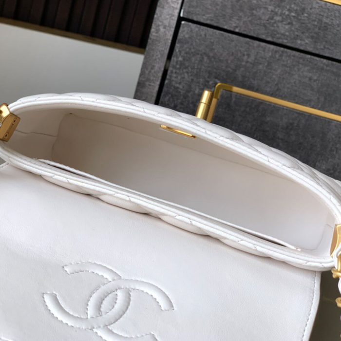 CHANEL Small Flap Bag with Top Handle(HIGH-END GRADE) - Image 8